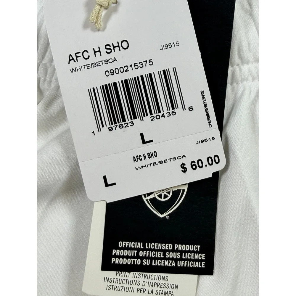 Adidas Men Arsenal FC 25 Home Pants Soccer White Run Size Large JI9515